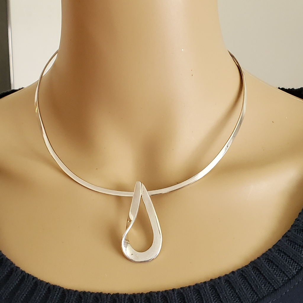 Taxco Vintage Sterling Collar Slide Pendant 195 86$